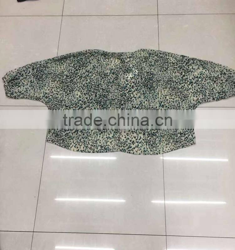 2017 latest fashionable ladies leopard print chiffion blouse