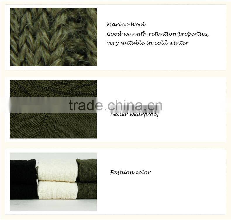 High quality ski warm merino wool thigh high socks