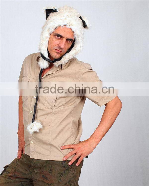 Customized hot sale keep warm free crochet animals fleece hood hat