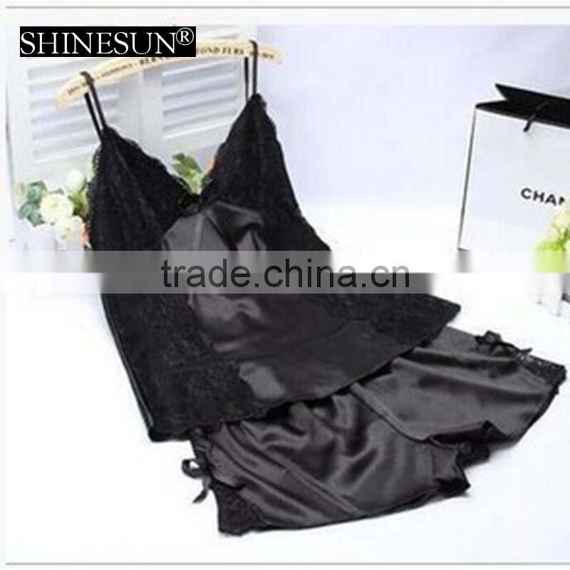 2017 silk pajamas harness sexy night skirt sleepwear home clothes sexy underwear