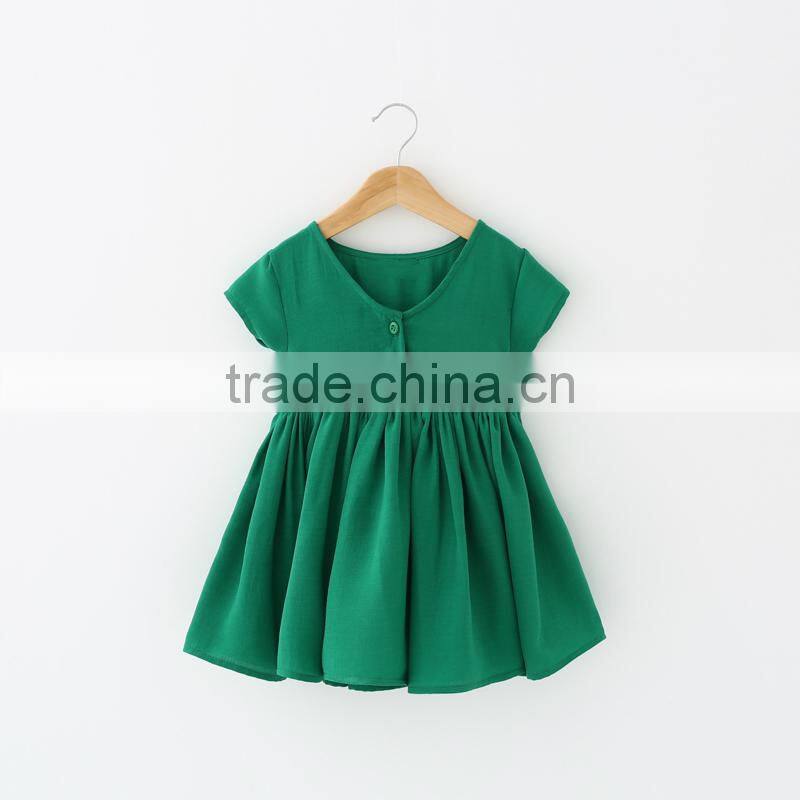 Boutique Children Clothing Green Ruffle Dress Girl Princess Dresses Wholesale