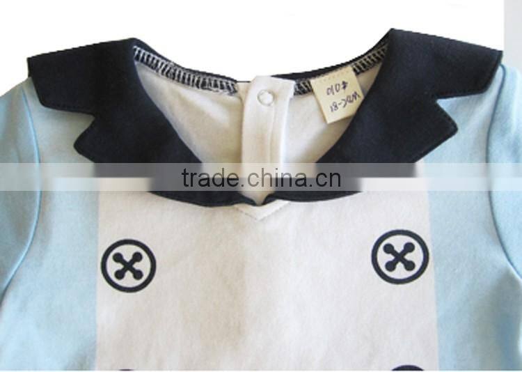 Short Sleeve Baby Bodysuit Navy Style 100% Cotton Romper For Toddler Knitted Kids Clothes Wholesale