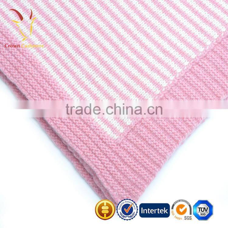 Soft High Quality Cheap knitted cashmere baby blanket