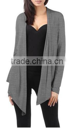 plus size women clothing stretch fabric draping long sleeve open cardigan 2016 women