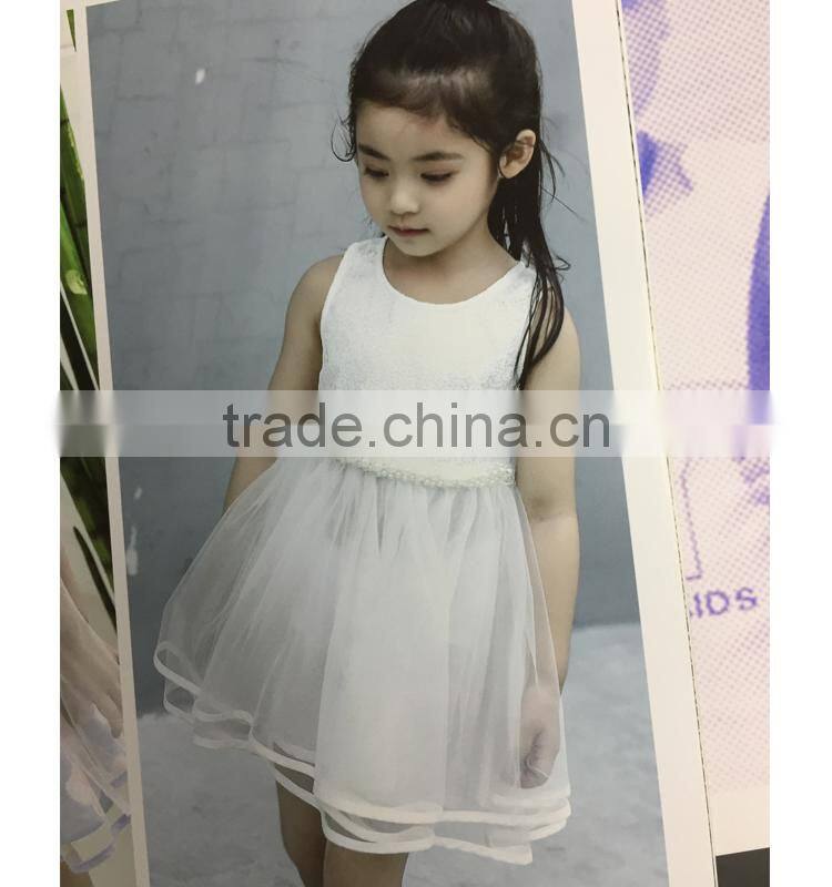Latest baby girl beaded white wedding dress