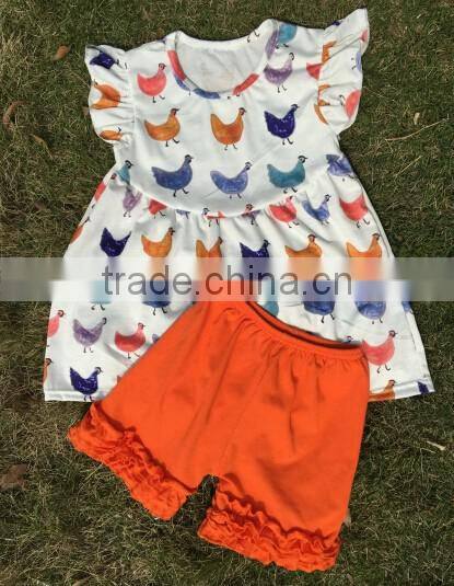 Children's Remake Outfit Pink stars Clothing Kids Ruffle summer Clothes Sets Boutique Clothing