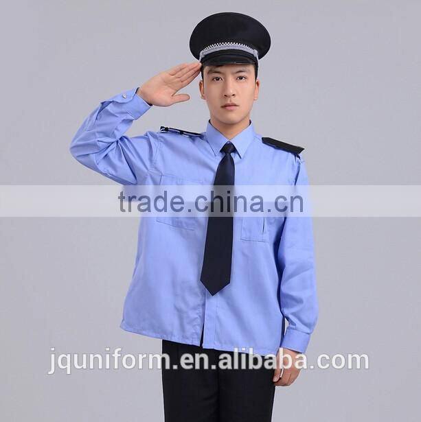 Good quality cheap blue hotel guard design security uniforms wholesale made in China