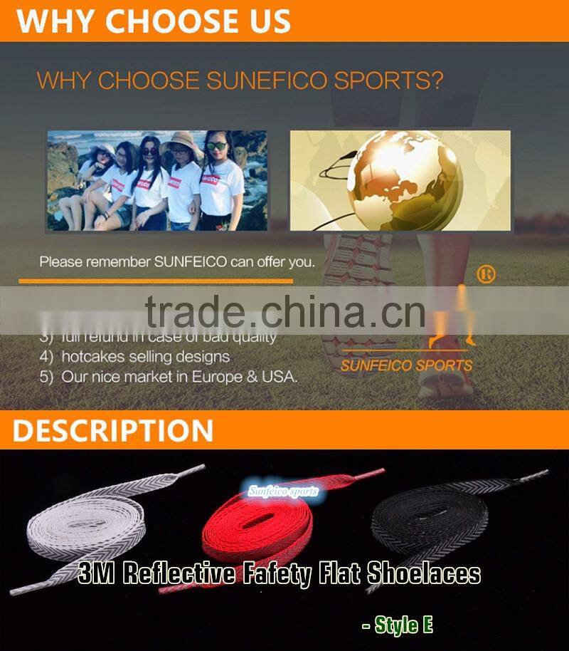 51 Inches White Shining Polyester 3M Reflective Shoelaces For Athletic&Fashion Sneakers - Customized Flat Safety Shoelaces