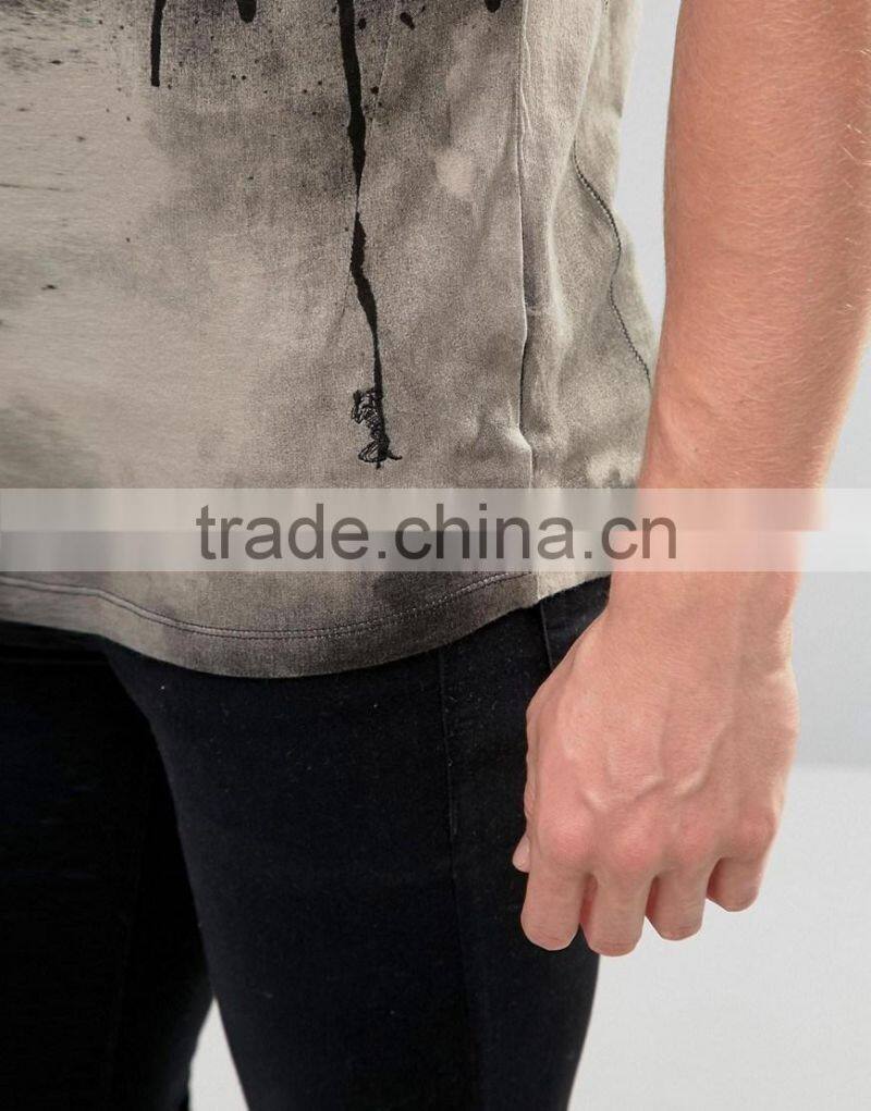 New dye fashion t-shirt promotional OEM fancy color man t-shirt