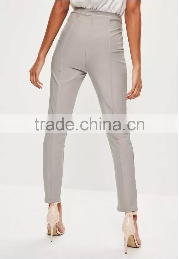 New design women stylish formal slim cigarette linen casual pant patterns