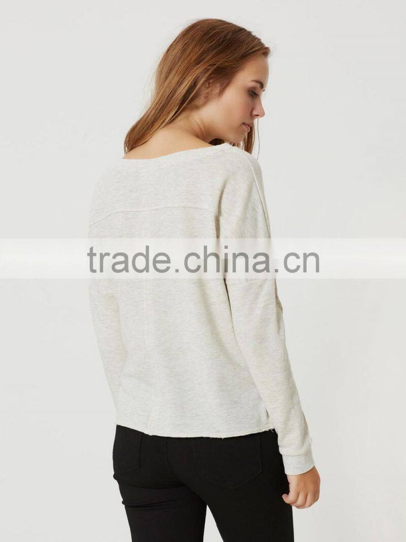 2016 Winter wholesale women Long sleeved sweat100% cotton plain cheap fleece hoodie
