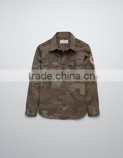 New Boy And Girl T Shirt Cool Camouflage Pattern Trun Down Collar Children Casual Clothing Cotton OC40323-22