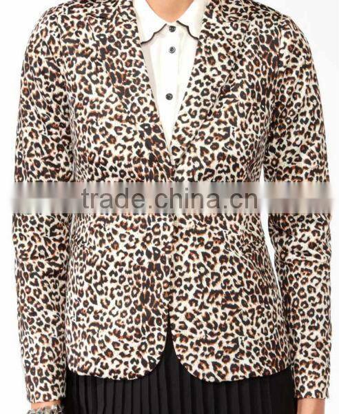 Animal Print Woven Blazer