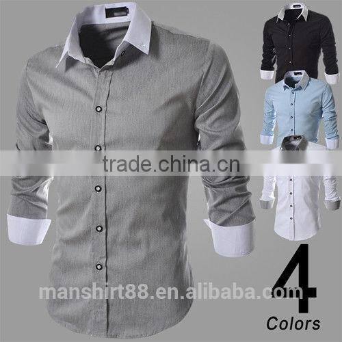 100% cotton long sleeve slim fit dress shirts