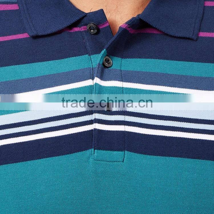 2016 Guangzhou Fashion Style 220g 100%Cotton Short Sleeve B2B Stripe Wholesale Clothing
