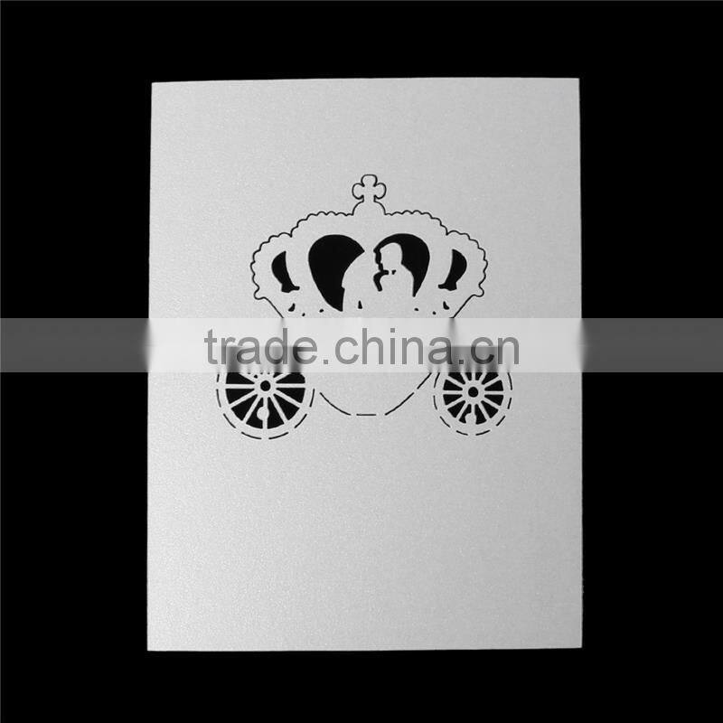 Paper Wedding Party Name Place Cards Crown Hollow White