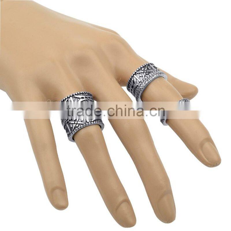 2017 Hot Fashion Bohemian Gypsy Silver Alloy Rings 6 Piece Set
