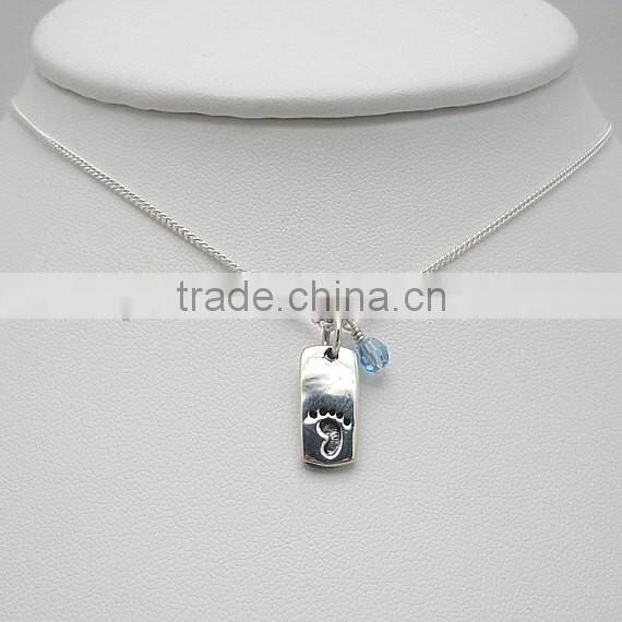 Fashion Wholesale Silver Baby Footprint Mothers Necklace Jewelry Mothers Day Gift
