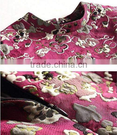 Women A Line Short Sleeve Lace Dress Fabric Embroidery Mini Dress With Pattern