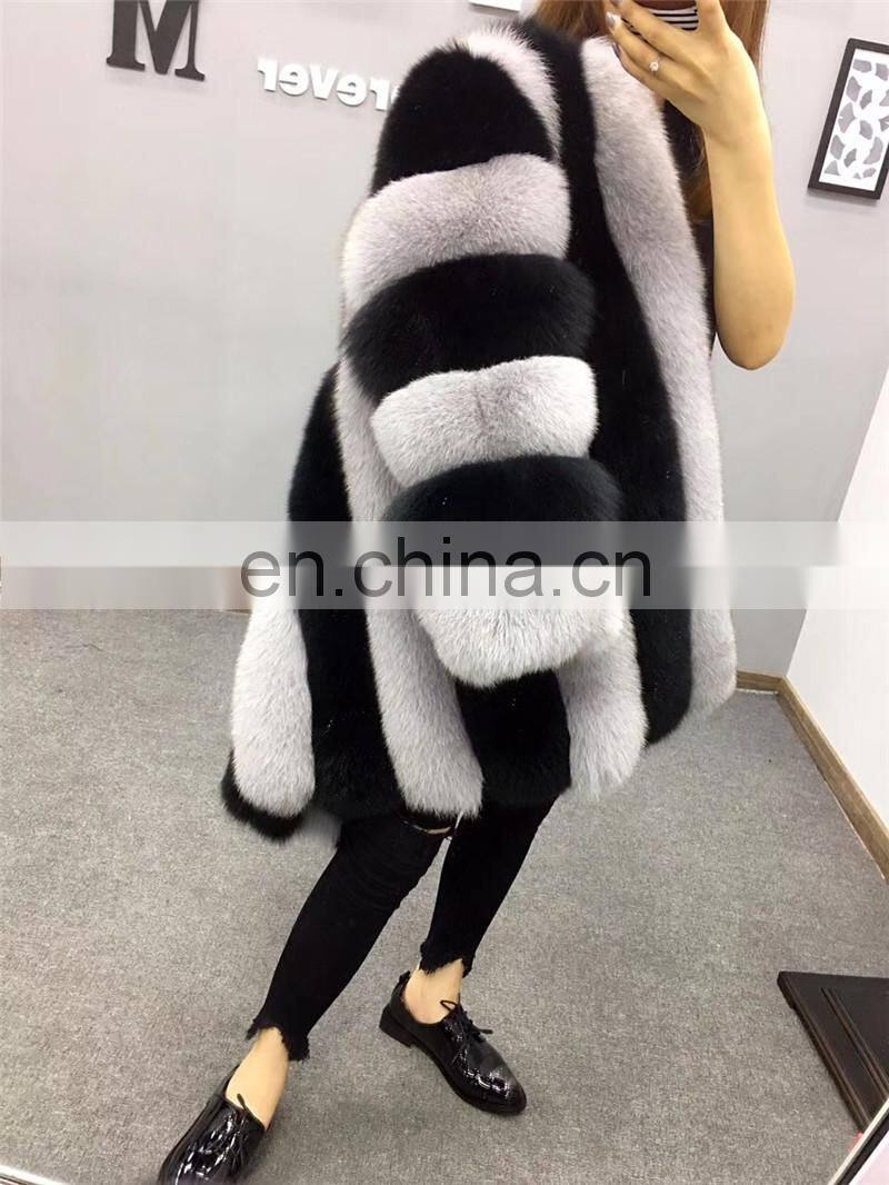 Hot Selling Women Genuine Fox Fur Coat Warm Beautiful Fashion Winter Cape Coat