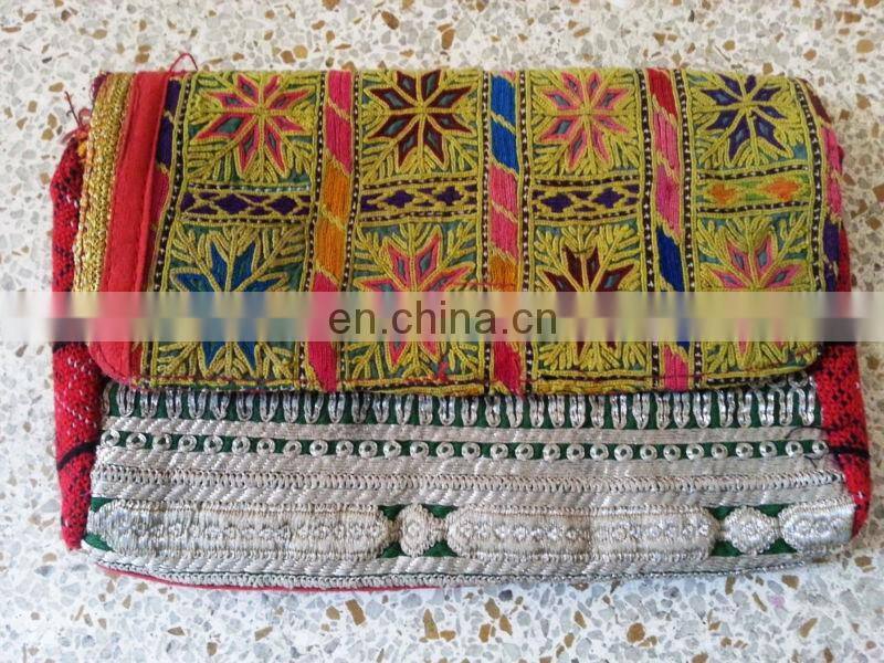 COLORFUL VINTAGE BANJARA EMBROIDERY ETHNIC PATCHWORK HANDMADE CLUTCH BAG