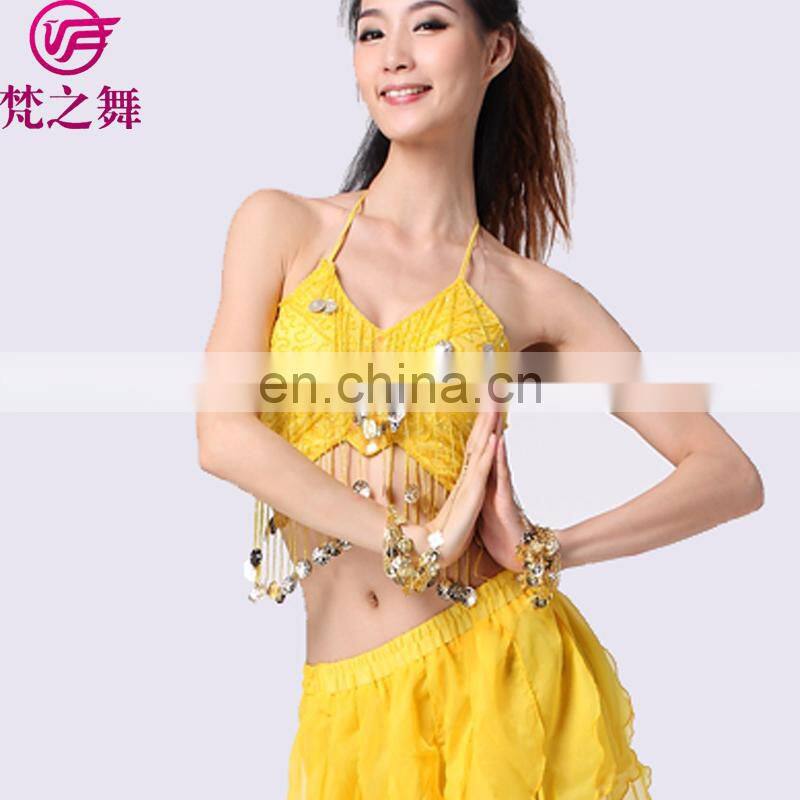 S-3013 Cheap sexy sequin tassel performance belly dance tops for sale