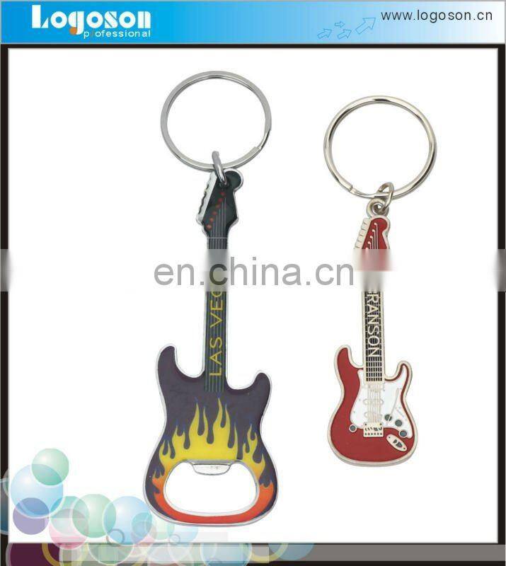 Prmotional Cheap Custom Mini Metal Guitar Shape Keychain