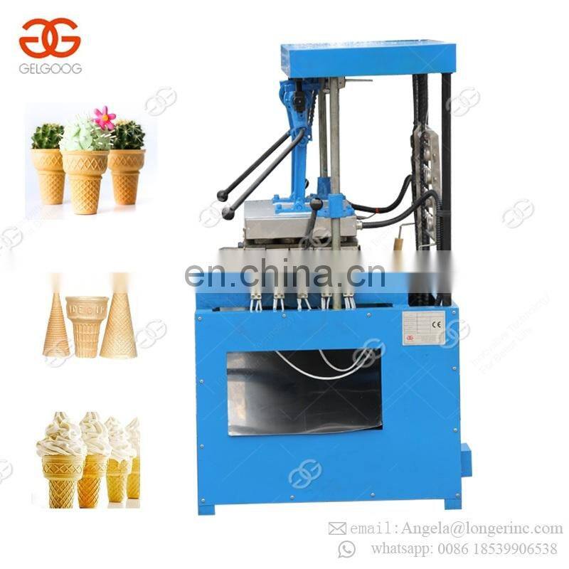 Commercial Semi Automatic Snow Soft Ice Cream Wafer Cone Maker Baking Making Machine Kono Pizza Cone Production Line for Sale