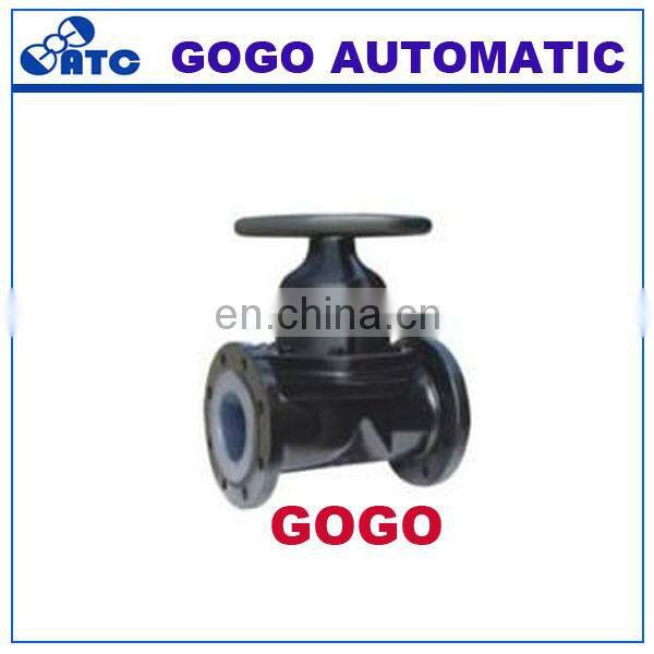 Fluorine plastic or Steel Valves Rubber lined diaphragm valve