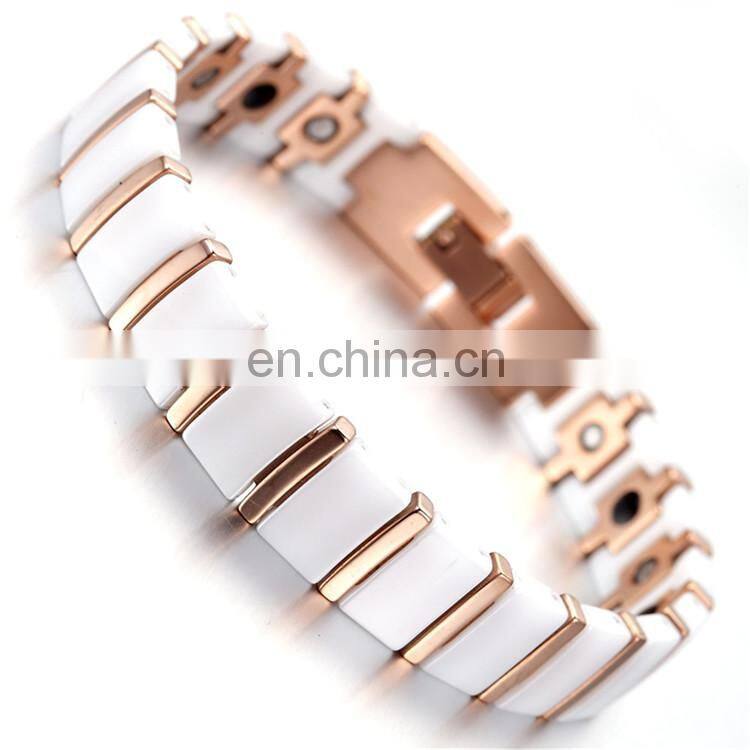 Mens magnet hematite tungsten ceramic magnetic bracelet health benefits