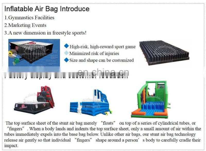 Fast adventure stunt air bag jump inflatable cliff landing pad for sale NB005-17