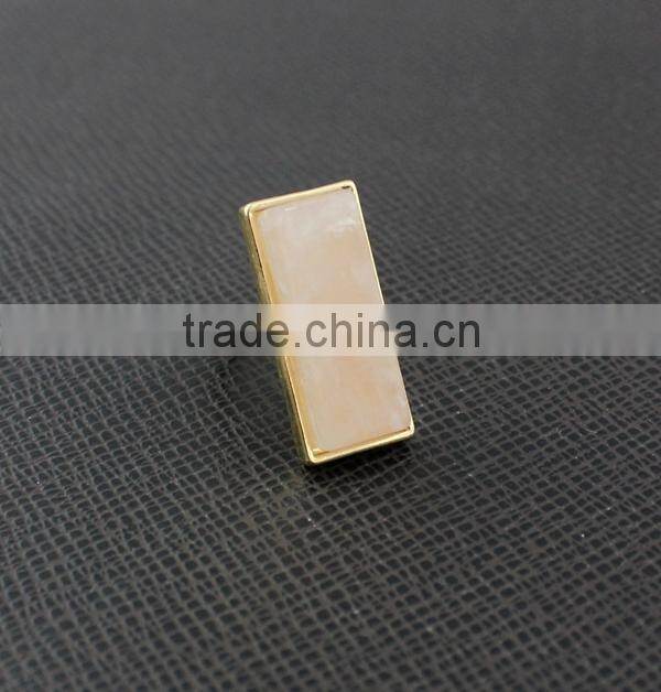 Hot new round genstone ring gold plated alloy ring for girls