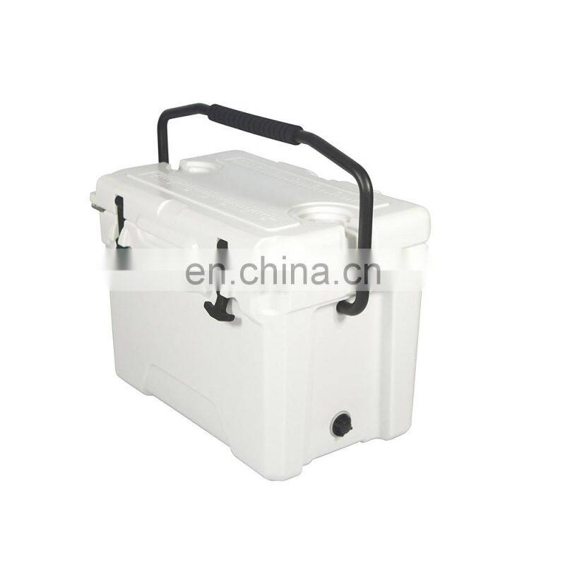 Custom logo 25QT outdoor durable big capacity portable rotational moulding fishing ice cooler box