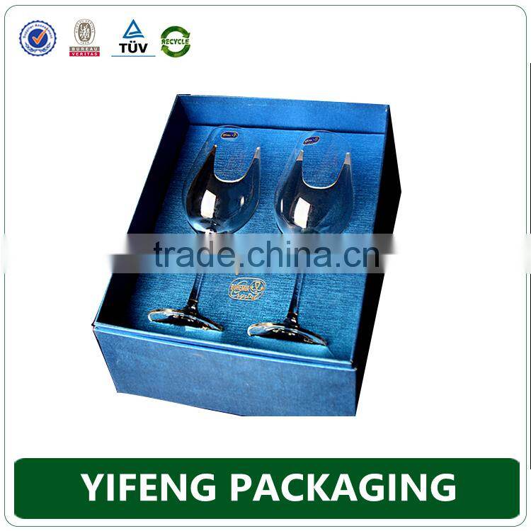 High quality customized folding luxury wine gift box custom cardboard wine glass packaging box wholesale wine storage box