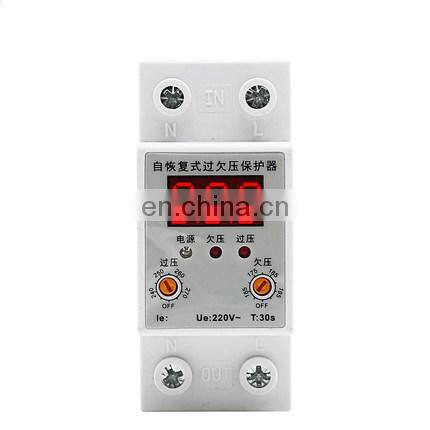 Self-resetting over voltage and under voltage protector switch over current overload voltage lightning protection household 220V