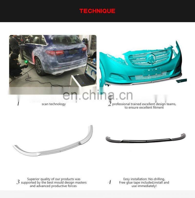 Carbon Fiber Front Bumper Lip for Mercedes Benz V Class V220D V250 M Style 2016-2018