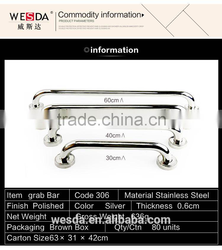 Stainless Steel safety grab bar /Bathroom Handicap Grab Bar 307