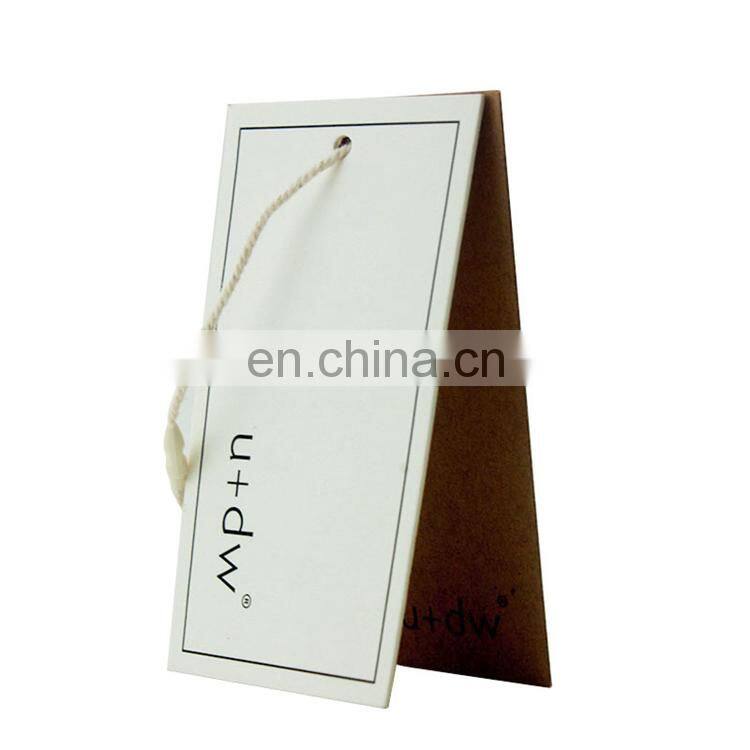 Wholesale Custom Design Printing Name Logo Paper card recycled Garment Hangtag Labels embossed hang tag
