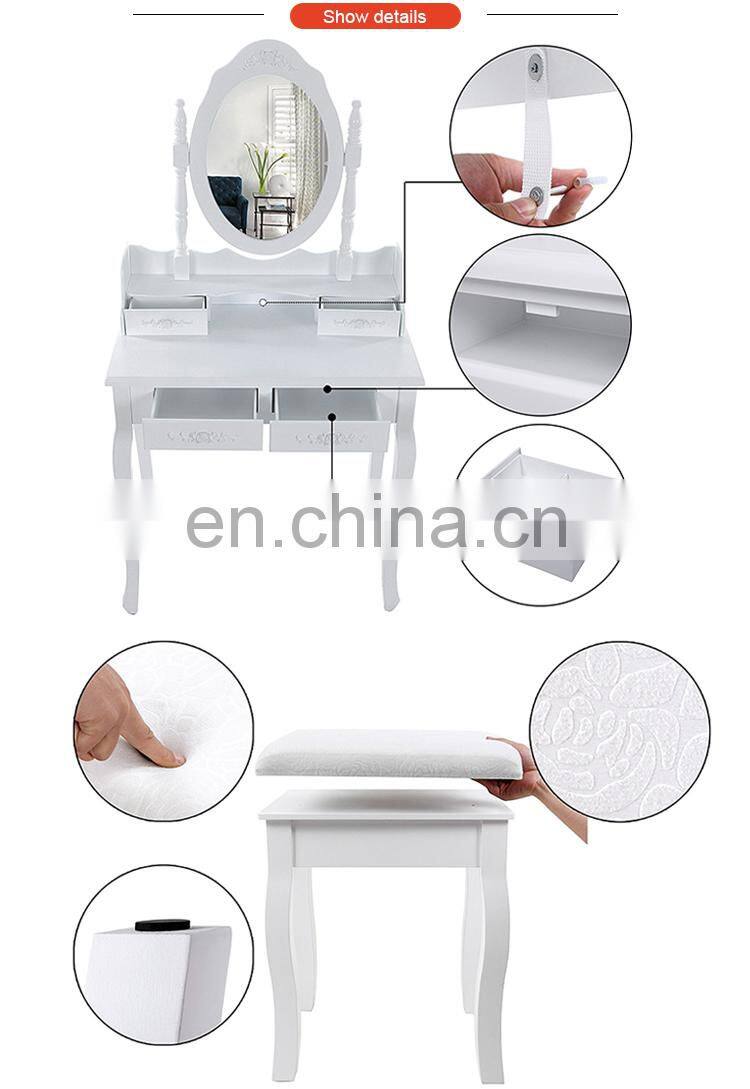modern wooden dressing table stools mirror with storage
