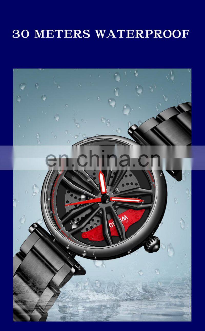 SANDA P1074 Men Quartz Watches Analog Rotating Wheel Waterproof Luxury Brand Men Wrist Watches
