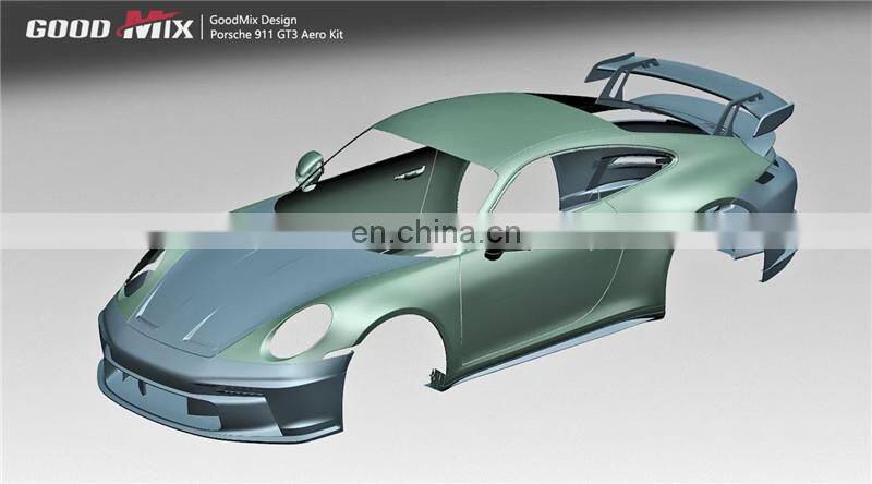Runde GT3 For Porsche 992 Upgrade GT3 Body Kit Front Bumper Rear Bumper Hood Spoiler Exhaust Rear Engine Cover Side Skirts