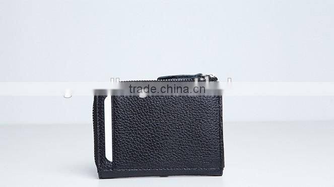 2016 pebbled leather mini card holder wallet with front card slot for women for men