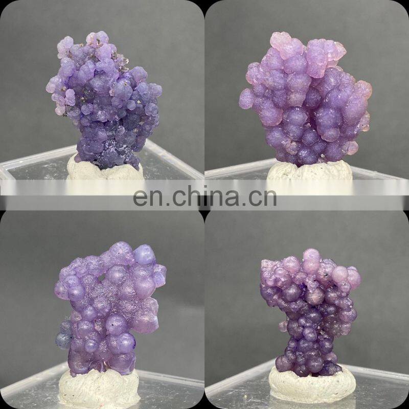 Gifts Raw Amethyst Suppliers Stone Sphere Botryoidal Purple Chalcedony Wholesale Crystals Home Decor Luxury Gift Grape Agate