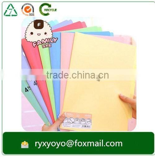 a4 size custom printed pp plastic L shape document clear file folder with inserts