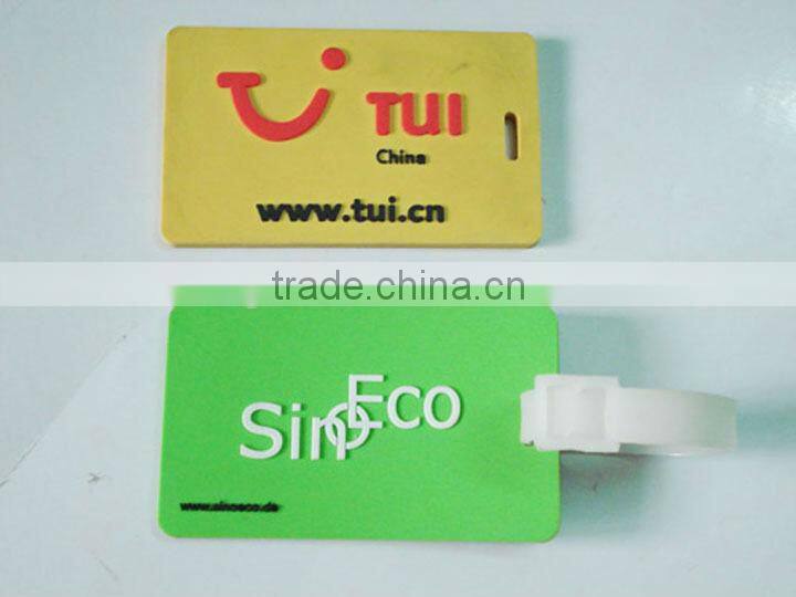 luggage Tag with insert name card, 2D embossed silicone luggage tags