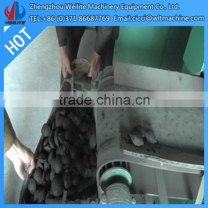 9Cr2Mn steel roller press round shape charcoal / peat / coal briquette making machine