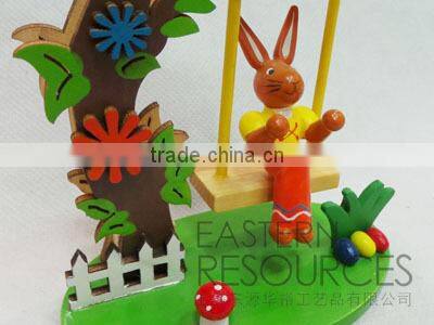 Wooden Rabbit Easter Table Decoration