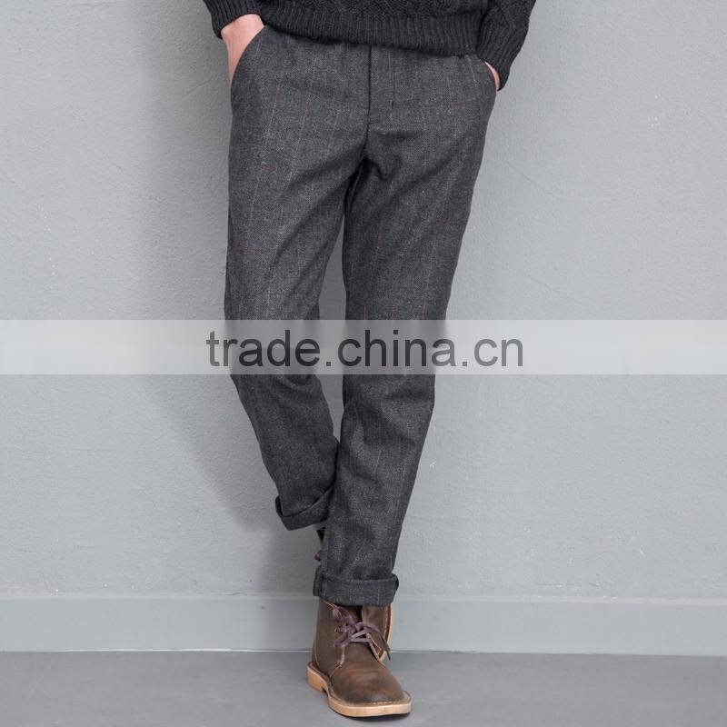 Vintage grid men's casual pants