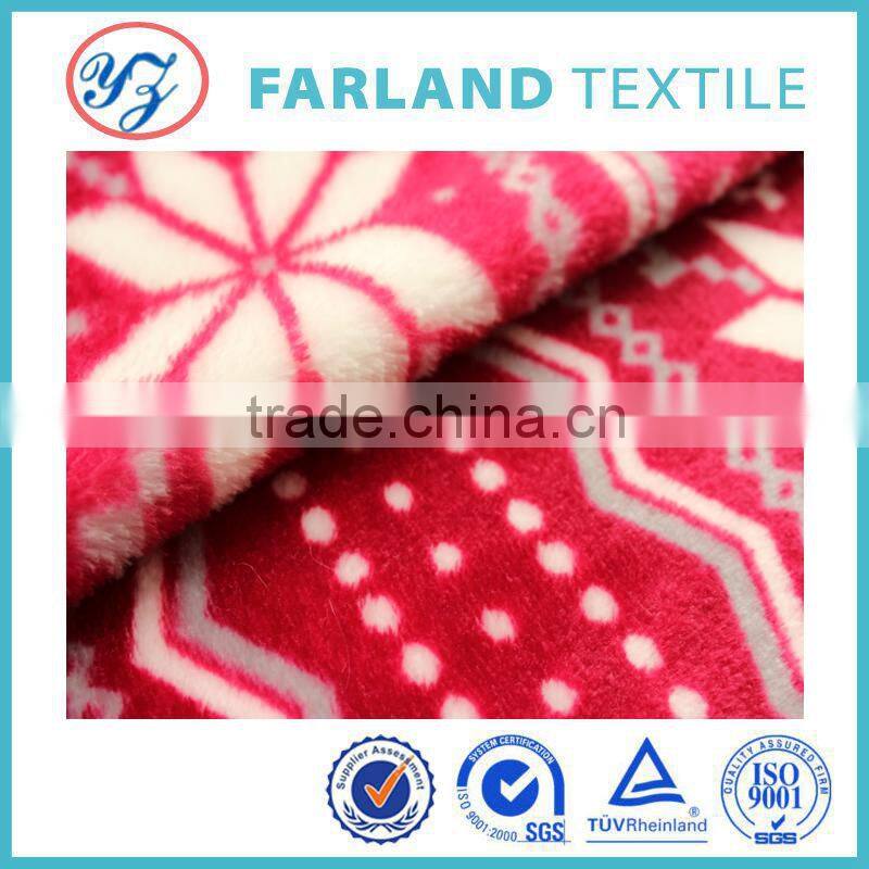 China textile knitted printed flannel fleece blanket fabric for art quilt pillow fabric