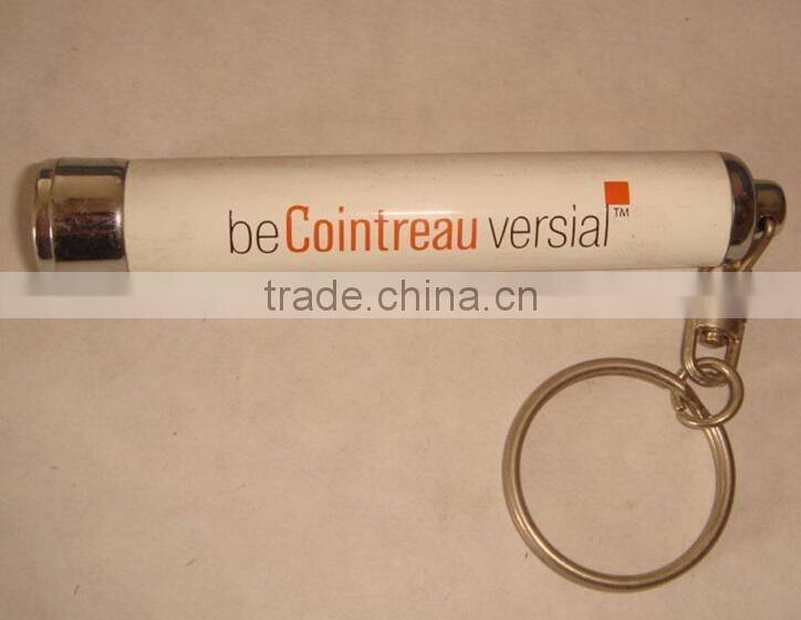 2016 Newly design projection keychain, mini tourch light key holder with customized logo